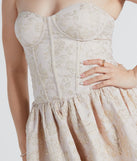 Elisa Formal Floral Jacquard Bubble Hem Skater Dress