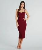 Revamp your 2025 wardrobe with this chic addition, the Emmy Formal Corset Bodycon Midi Dress in burgundy, perfect for elevating your style in the new year.