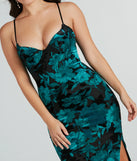 Kiri Formal Floral Velvet Sweetheart Midi Dress