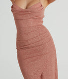Own every entrance in the Selene Lace-Up Ruched Glitter Formal Midi Dress, a rose party dress perfect for milestone birthdays and grad parties, or dancing through summer nights and unforgettable bachelorette celebrations.