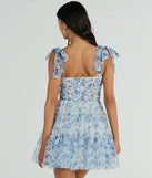 You'll be the best dressed in the Brynne Formal Floral Mesh Ruffled Skater Dress as your summer formal dress with unique details from Windsor.