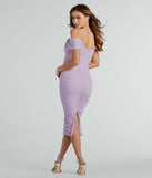 The midi dress length on the Anika Cold-Shoulder Pearl Mesh Formal Midi Dress provides an elevated silhouette perfect for any party, occasion, or everyday styling.
