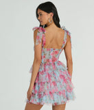 You'll be the best dressed in the Mandy Corset Ruffle Rose Floral A-Line Party Dress as your summer formal dress with unique details from Windsor.