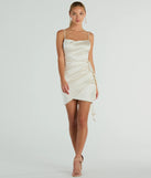 The Josie Ruffle Detail Satin Mini Dress is a mini dress that will make a statement with its short hemline and on-trend details to have you ready for any event!