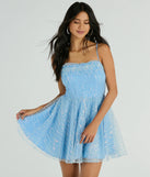 You'll be the best dressed in the Brooke Cowl Neck Sequin Tulle A-Line Party Dress as your summer formal dress with unique details from Windsor.