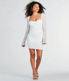 Revamp your 2025 wardrobe with this chic addition, the Tracey Mesh Faux Pearl Bodycon Party Dress in white, perfect for elevating your style in the new year.