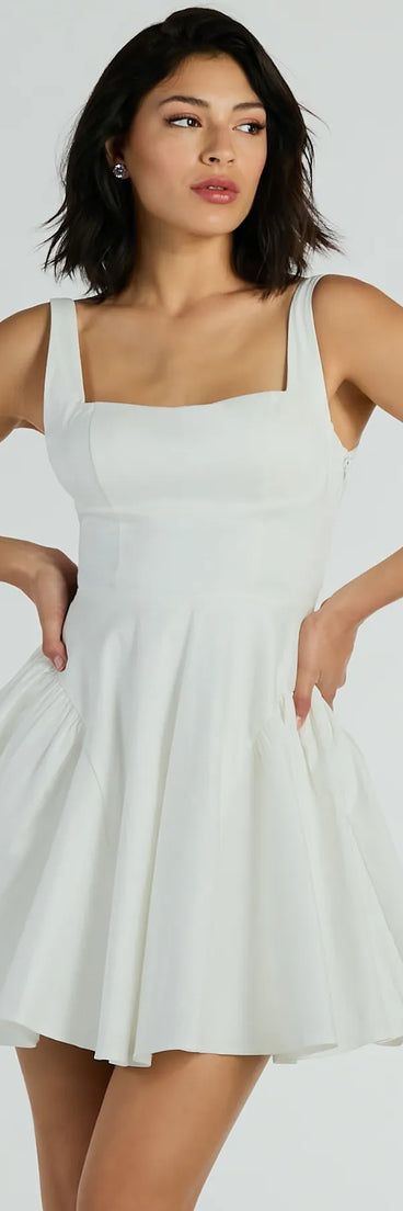 Brenda Low Back Bow Taffeta Skater Dress | Windsor