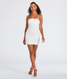 Step into milestone moments with the Lena Strapless Bodycon Beaded Mesh Mini Dress, a standout in white dresses perfect for birdal showers, Easter celebrations, and 2025 grad looks.