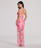 The Belinda Halter Floral Rhinestone Ruffle Mini Dress is a stylish pink floral dress featuring a fresh seasonal print and flattering design, perfect for garden parties, bridal showers, Valentine's Day celebrations, or everyday spring styling.