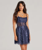 Turn heads in the beaming Angelica Lace-Up Corset Glitter Tulle Skater Dress, a stunning multicolor sequin dress designed to add sparkle and elegance to your next night out or special occasion.