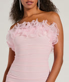 Revamp your 2025 wardrobe with this chic addition, the Krista Strapless Tulle Ruffle Party Dress in pink, perfect for elevating your style in the new year.