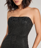 Revamp your 2025 wardrobe with this chic addition, the Juiletta Strapless Rhinestone Glitter Mini Dress in black, perfect for elevating your style in the new year.