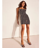 A stunning pick for an engagement photoshoot outfit or autumn wedding guest dress, this fall formal dress showcases the Sophie Scoop Neck Rhinestone Faux Pearl Mini Dress in black with a graceful silhouette that captures the moment.