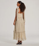 You'll look stunning in the Marnie Sweetheart Tie Strap Polka Dot Formal Midi Dress, a beige formal dress designed to create an effortless yet standout look as women's formal holiday attire, work party outfit, or NYE dress.