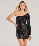 Turn heads in the beaming Haley Sequin Short Party Dress, a stunning black sequin dress designed to add sparkle and elegance to your next night out or special occasion.