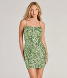 Turn heads in the beaming Brynlee Sequin Embroidered Bodycon Dress, a stunning sage sequin dress designed to add sparkle and elegance to your next night out or special occasion.