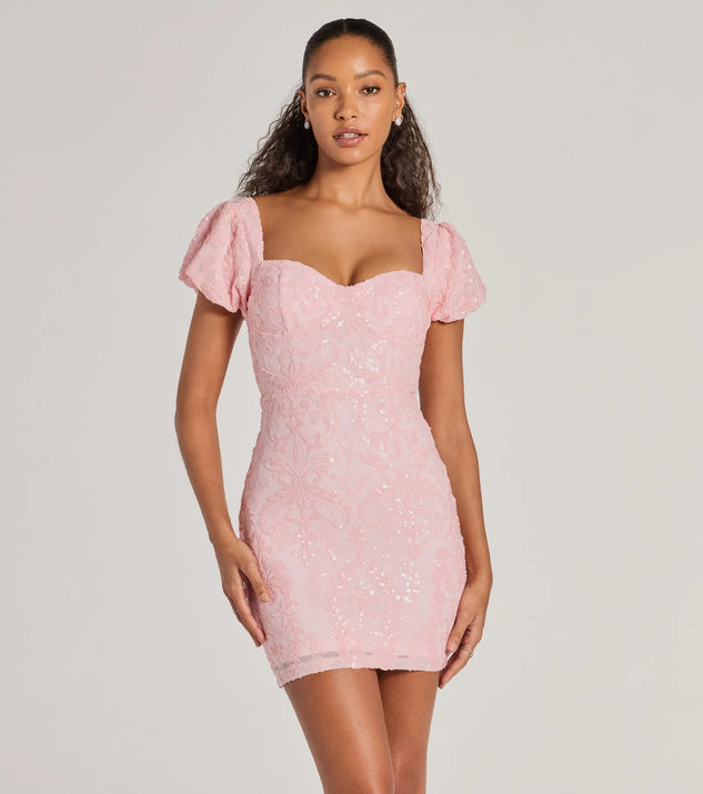 puff sleeve bodycon mini dress WOMEN'S SHORT PUFF SLEEVE RUCHED FLORAL BODYCON MINI DRESS 2S-2M-2L