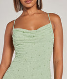 Bring high-impact style to your nightlife in the Keira Faux Pearl Strappy Open-Back Mini Dress, a bold sage green club dress made for dancing, parties, and unforgettable nights.