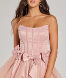 The Jaimie Strapless Corset Bow A-Line Party Dress is a mini dress that will make a statement with its short hemline and on-trend details to have you ready for any event!