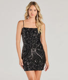 Turn heads in the beaming Aitana Lace-Up Bodycon Sequin Mini Dress, a stunning multicolor sequin dress designed to add sparkle and elegance to your next night out or special occasion.