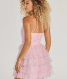 The Arie Strapless Rhinestone A-Line Party Dress is a mini dress that will make a statement with its short hemline and on-trend details to have you ready for any event!