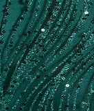 Shine bright in the Linda Lace-Up Glitter Sequin Skater Party Dress, a glamorous emerald sequin dress that captures the light beautifully, ideal for an NYE party dress, wedding guest dress, or military ball gown.