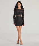 Make a bold statement in the Delena Sheer Mesh Long Sleeve Bodycon Mini Dress in black, the perfect summer dress for weddings, cocktail hours, nights out, and/or seasonal celebrations.