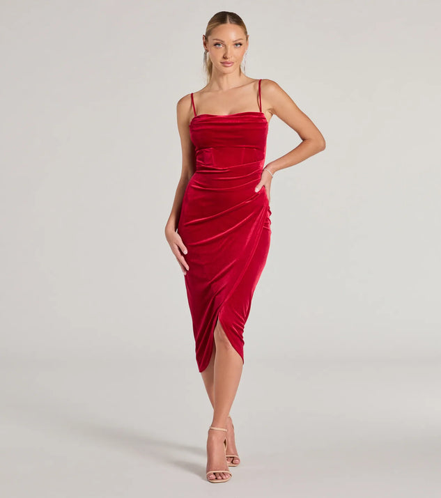 Alice Corset Velvet Midi Formal Dress Windsor