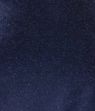 Make a bold statement in the Sylvia Strapless Glitter Satin Formal Dress in navy blue, the perfect spring dress for weddings, cocktail hours, nights out, and/or seasonal celebrations.