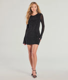 Make a bold statement in the Bailey Open Back Rhinestone Mini Dress in black, the perfect summer dress for weddings, cocktail hours, nights out, and/or seasonal celebrations.