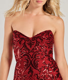 Revamp your 2025 wardrobe with this chic addition, the Lilian Sequin Strapless Lace-Up Mini Dress in red, perfect for elevating your style in the new year.