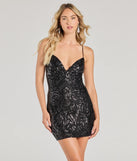 Keep it classic with the Tobi Lace-Up Bodycon Sequin Party Dress, a feed-worthy pick from Windsor's black homecoming dress collection made to stop their scroll from pictures to the dance floor.