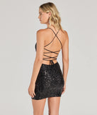 Style your seasonal looks with the Tobi Lace-Up Bodycon Sequin Party Dress, a trend-right, black fall dress designed for any plan on your calendar with new and unqiue details.
