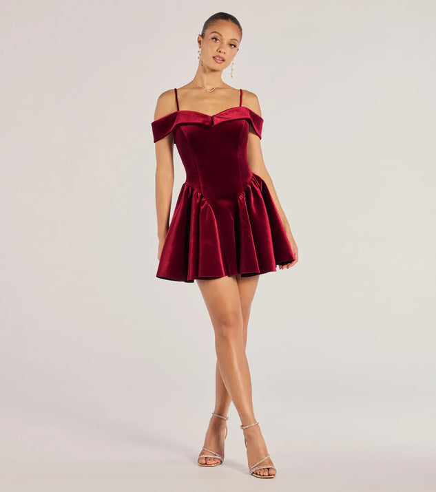 Andie Velvet Drop Waist Skater Dress | Windsor