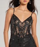 Flaunt your silhouette in the tight Jovie Sequin Glitter Sheer Mesh Mini Dress in black, a bodycon dress that empowers your look with bold style and effortless edge.