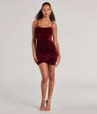 Make a bold statement in the Alyssa Beaded Applique Bodycon Velvet Mini Dress in wine, the perfect spring dress for weddings, cocktail hours, nights out, and/or seasonal celebrations.