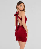Bring high-impact style to your nightlife in the Cailin Velvet Open Back And Bow Mini Dress, a bold red club dress made for dancing, parties, and unforgettable nights.