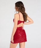 Bring high-impact style to your nightlife in the Becky Open Back Sequin Lace Mini Dress, a bold red club dress made for dancing, parties, and unforgettable nights.