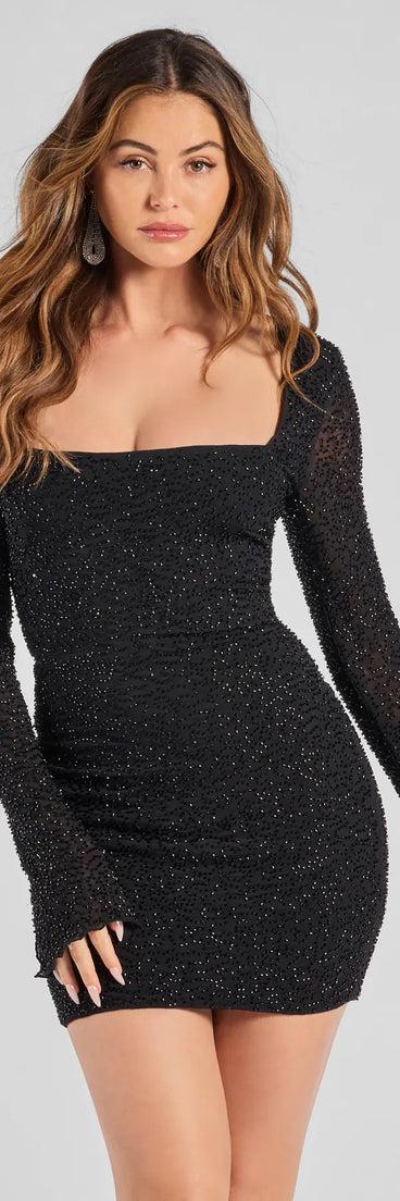 Breigh Beaded Lace-Up Mini Dress, a trendy black mini dress featuring modern details and a fresh seasonal hue, perfect for creating chic 2025 looks.