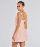 Own every entrance in the Clarice Sequin Beaded Lace A-Line Mini Dress, a pink party dress perfect for milestone birthdays and grad parties, or dancing through summer nights and unforgettable bachelorette celebrations.