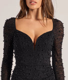 Own every entrance in the Emma Faux Pearl Beaded Long Sleeve Bodycon Dress, a black party dress perfect for milestone birthdays and grad parties, or dancing through summer nights and unforgettable bachelorette celebrations.
