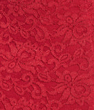 Make a bold statement in the Arlowe Glitter Lace Corset Midi Dress in red, the perfect spring dress for weddings, cocktail hours, nights out, and/or seasonal celebrations.