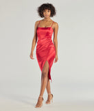 Revamp your 2025 wardrobe with this chic addition, the Harriet Formal Satin Corset Midi Dress in red, perfect for elevating your style in the new year.