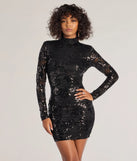 Colette Open-Back Sequin Lace Mini Dress, a trendy black mini dress featuring modern details and a fresh seasonal hue, perfect for creating chic 2025 looks.
