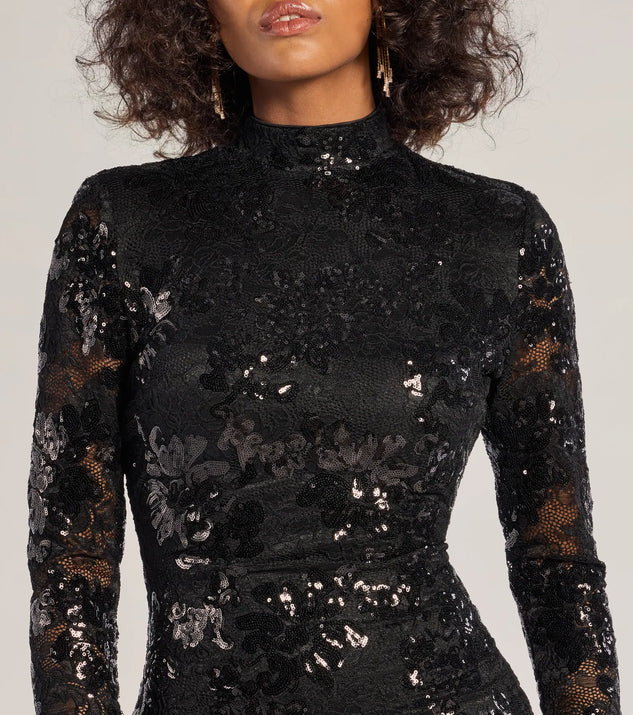 Colette Open-Back Sequin Lace Mini Dress | Windsor