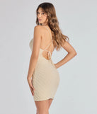 Flaunt your silhouette in the tight Emery Beaded Sequin Cross-Back Mini Dress in ivory, a bodycon dress that empowers your look with bold style and effortless edge.