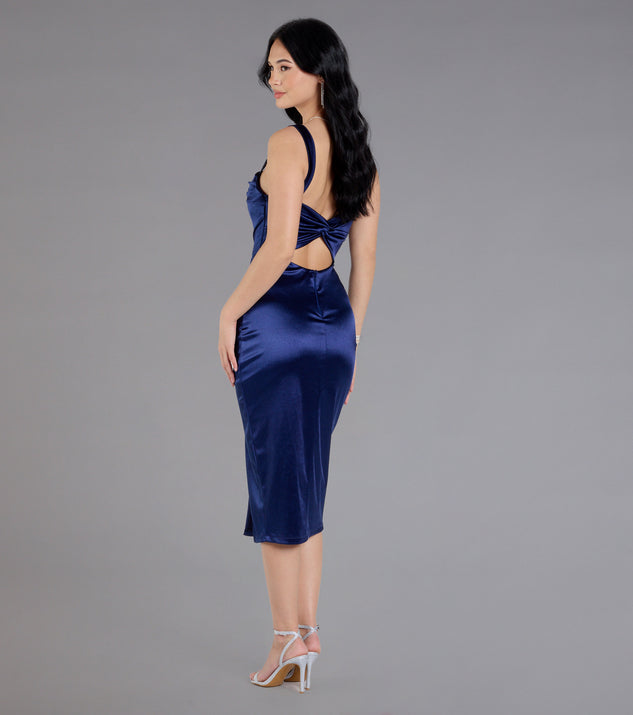 satin high-slit midi dress Duntery Halter Stretch Satin Maxi Dress With High Slit, Lilac