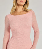 Revamp your 2025 wardrobe with this chic addition, the Shea Pearl Beaded Long Sleeve Mini Dress in pink, perfect for elevating your style in the new year.