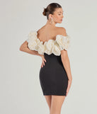 Step into Prom 2025 in a black prom dress, where unique Windsor accents and the standout Nancy Off The Shoulder Floral Mini Dress style come together.
