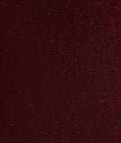 Make a bold statement in the Rhea Long Sleeve Wrap Glitter Midi Dress in burgundy, the perfect spring dress for weddings, cocktail hours, nights out, and/or seasonal celebrations.